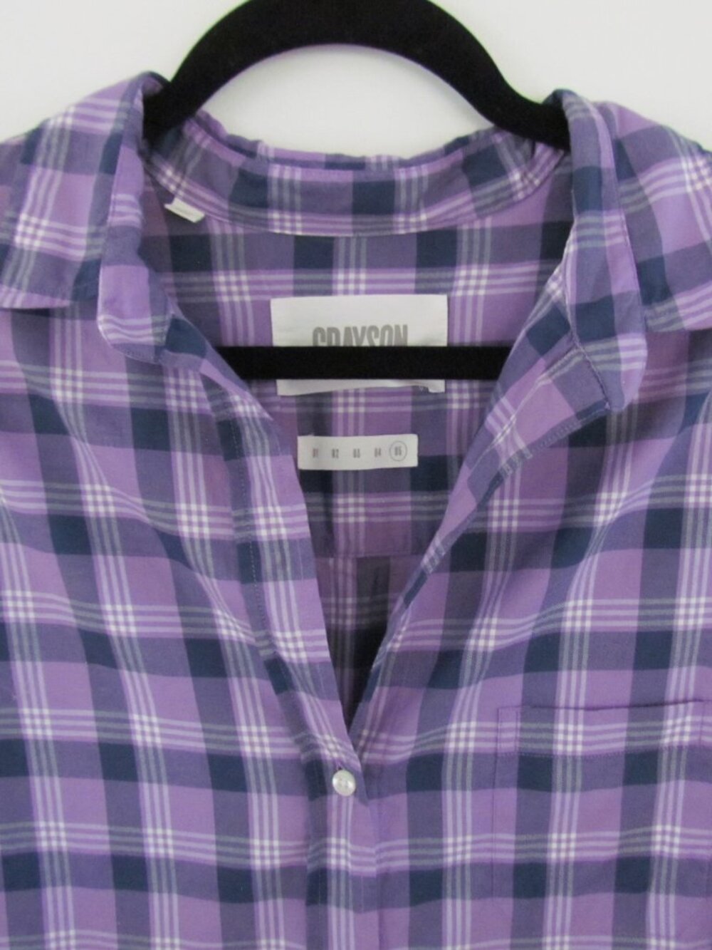 GRAYSON The Hero Purple Navy Plaid Button Down Shirt Size 5 (XL)